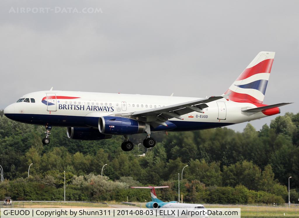 G-EUOD, 2001 Airbus A319-131 C/N 1558, Landing rwy 24