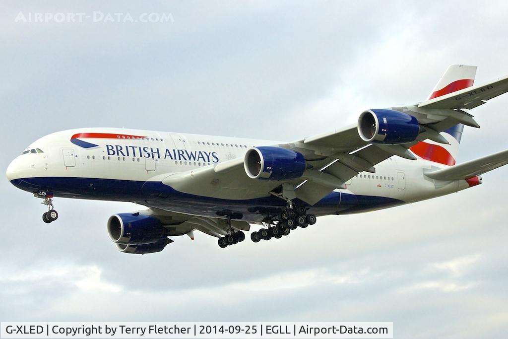 G-XLED, 2013 Airbus A380-841 C/N 144, 2013 Airbus A380-841, c/n: 144 at Heathrow