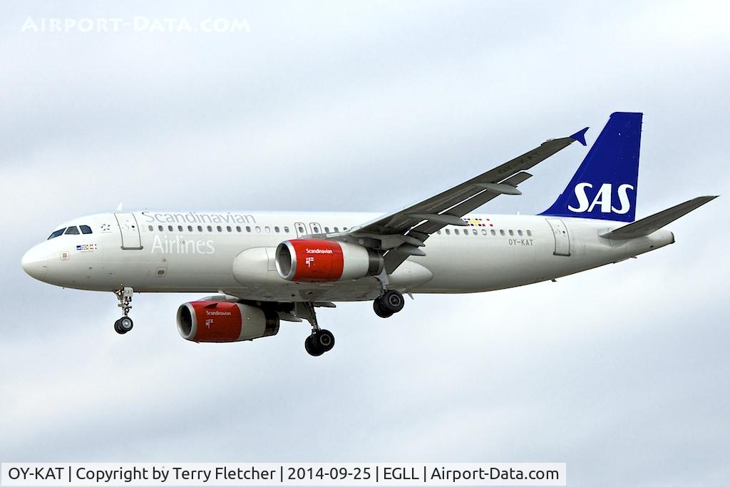OY-KAT, 2007 Airbus A320-232 C/N 3192, SAS - OY-KAT (Hildegun Viking), 2007 Airbus A320-232, c/n: 3192 at Heathrow