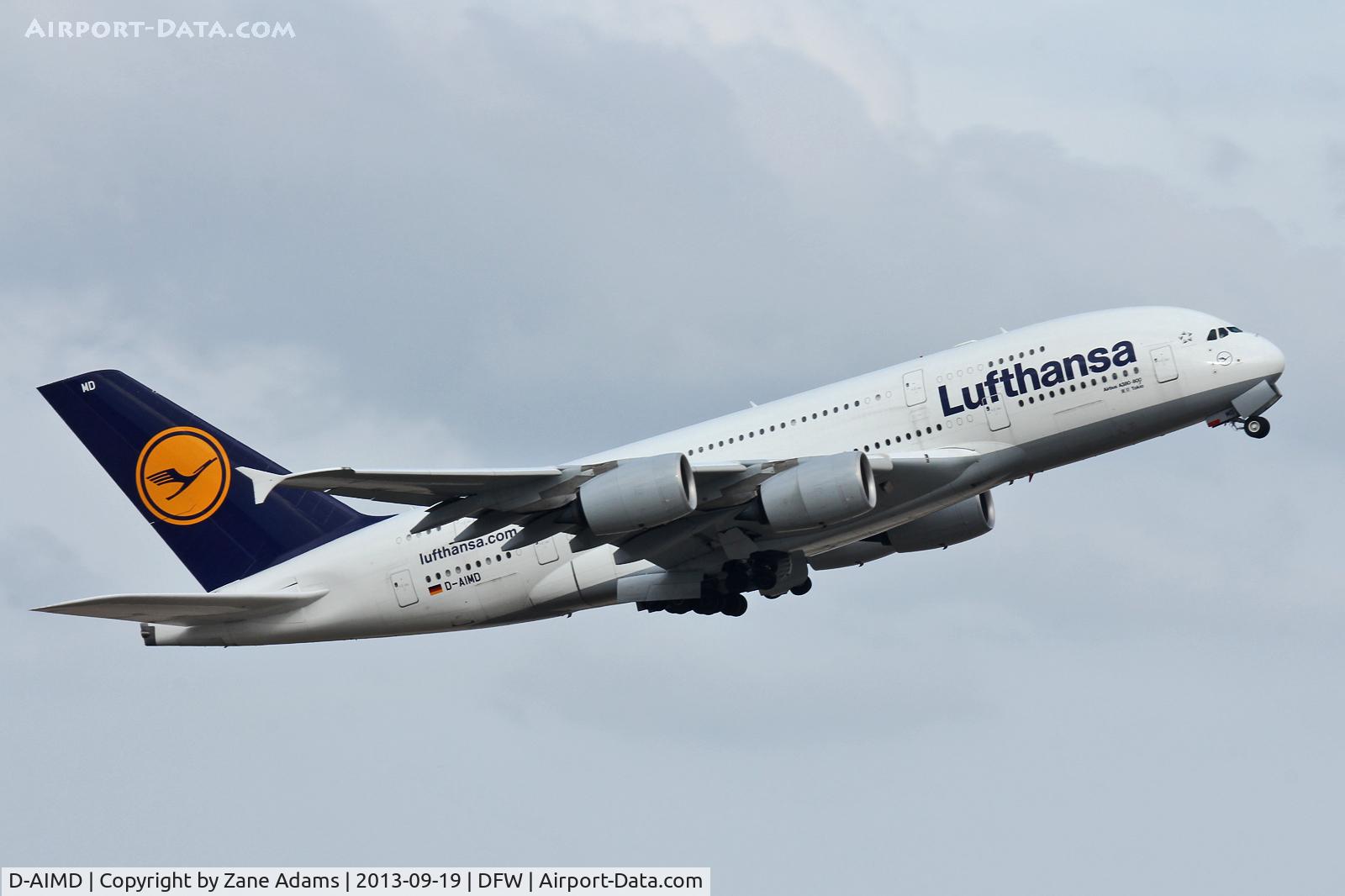 D-AIMD, 2010 Airbus A380-841 C/N 048, First A380 to land at DFW Airport