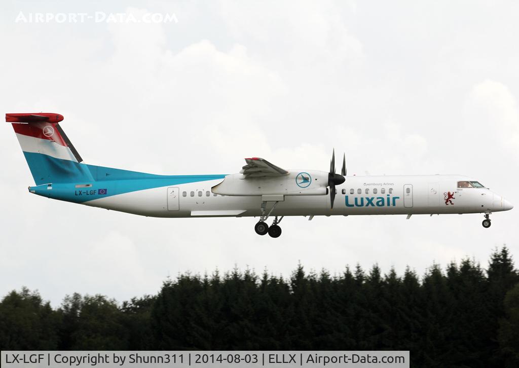 LX-LGF, 2011 De Havilland Canada DHC-8-402Q Dash 8 C/N 4349, Landing rwy 24
