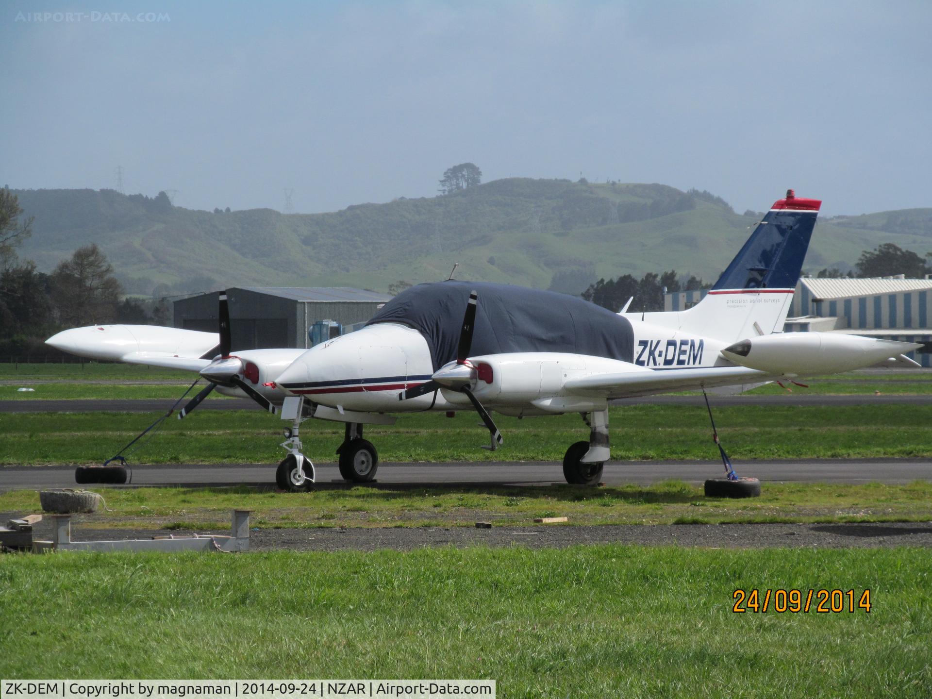 ZK-DEM, 1973 Cessna 310Q C/N 310Q0765, sky survey aircraft at ardmore