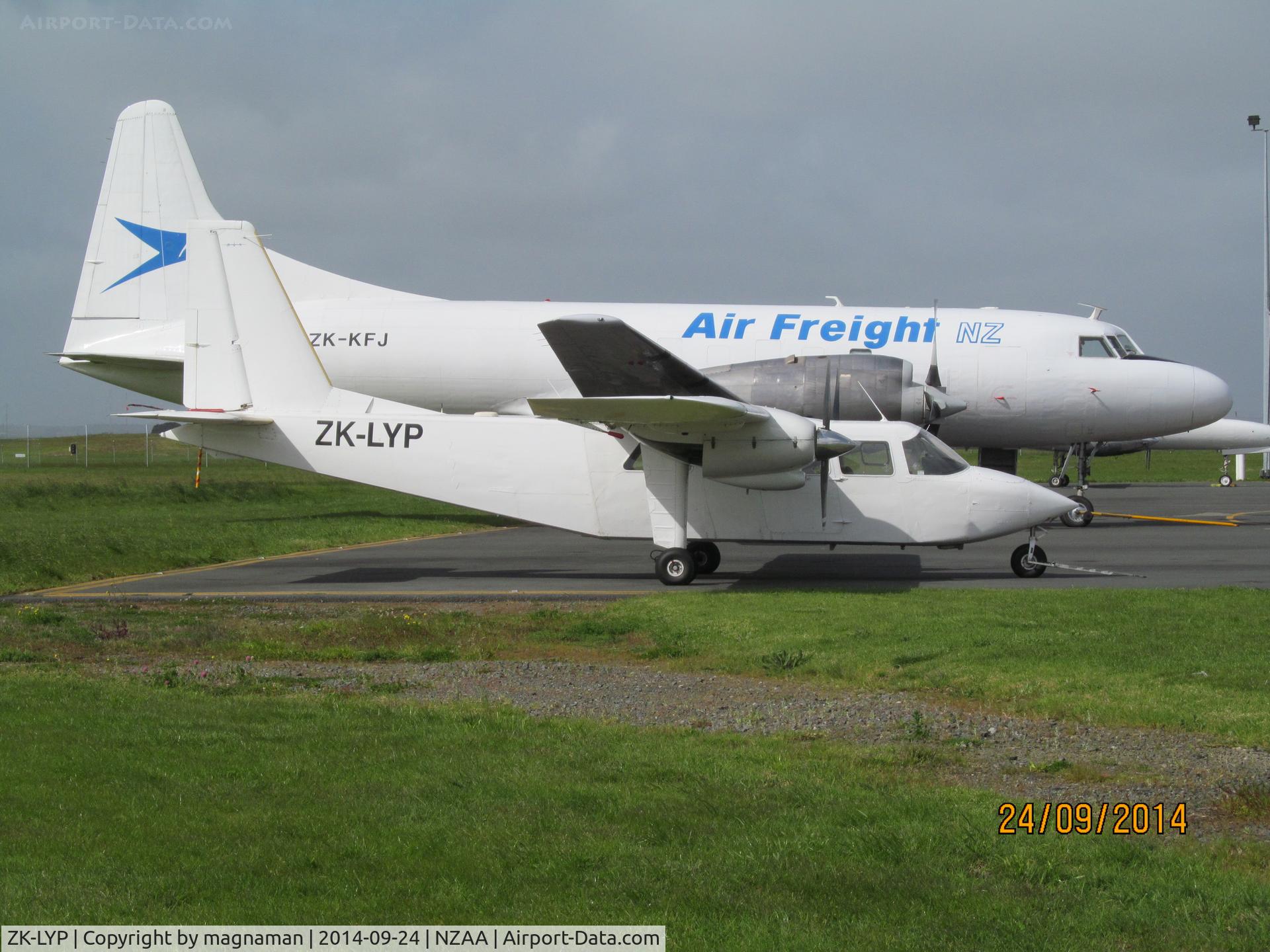 ZK-LYP, 1977 Britten-Norman BN-2A-27 Islander C/N 821, at last full view with big brother