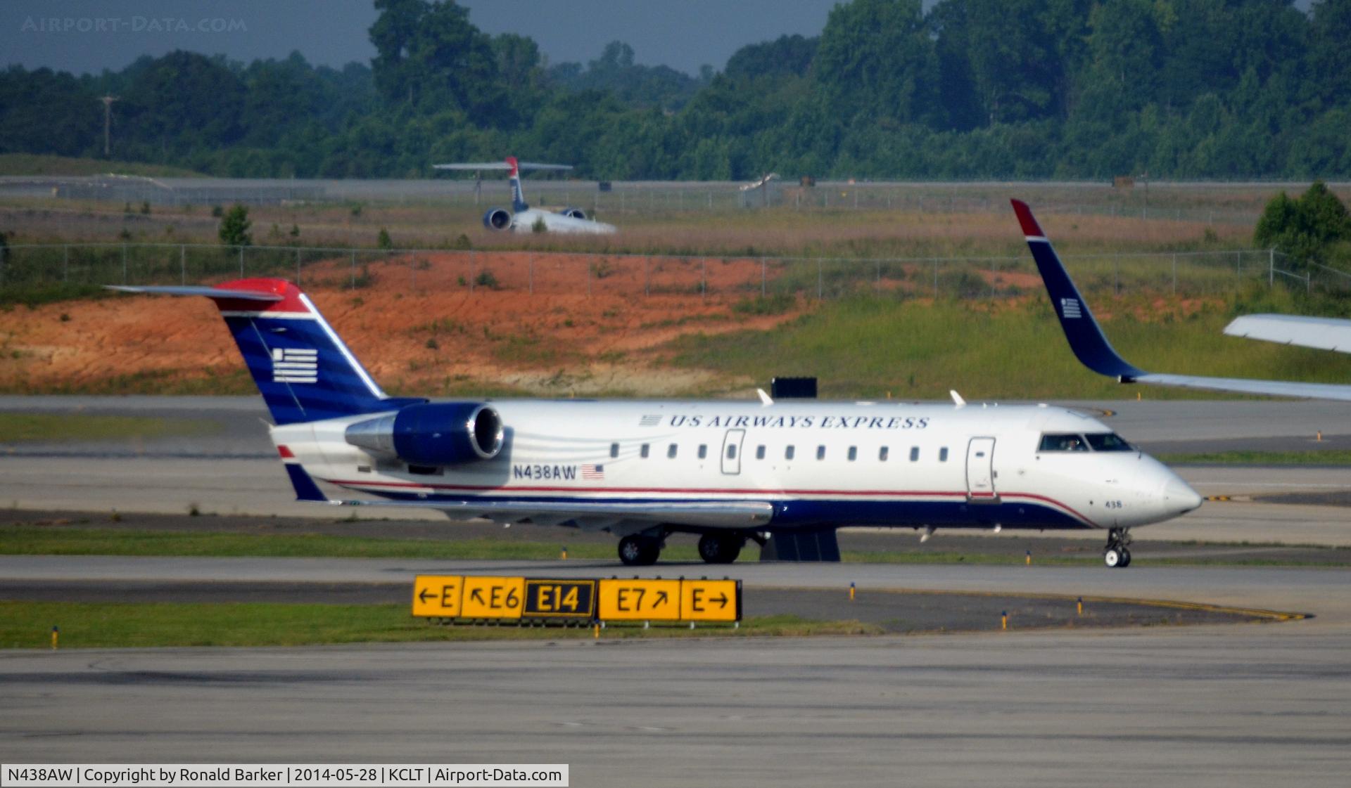 N438AW, 2003 Bombardier CRJ-200LR (CL-600-2B19) C/N 7748, Taxi CLT