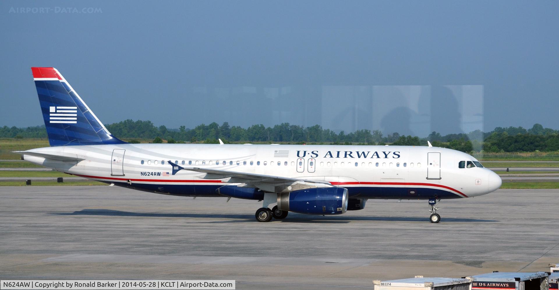 N624AW, 1989 Airbus A320-231 C/N 55, Taxi CLT