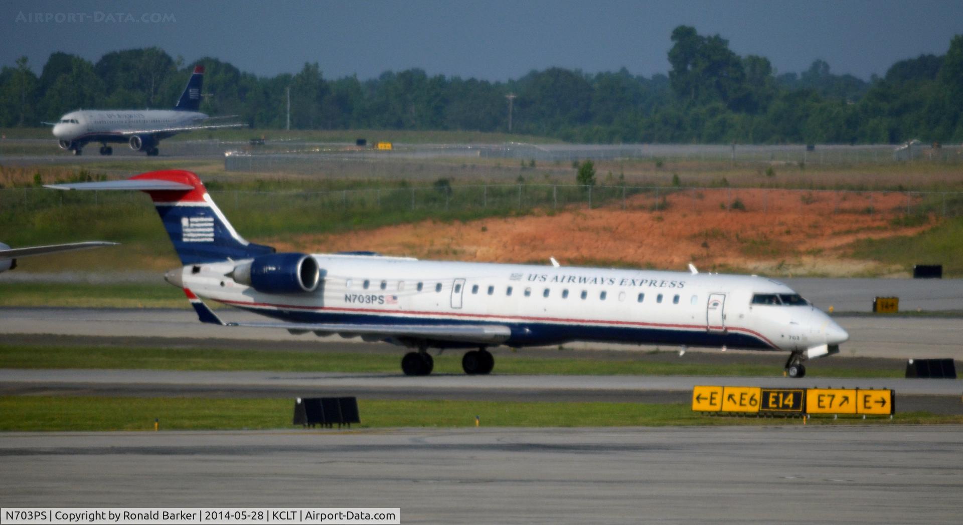 N703PS, 2004 Bombardier CRJ-701 (CL-600-2C10) Regional Jet C/N 10137, Taxi CLT
