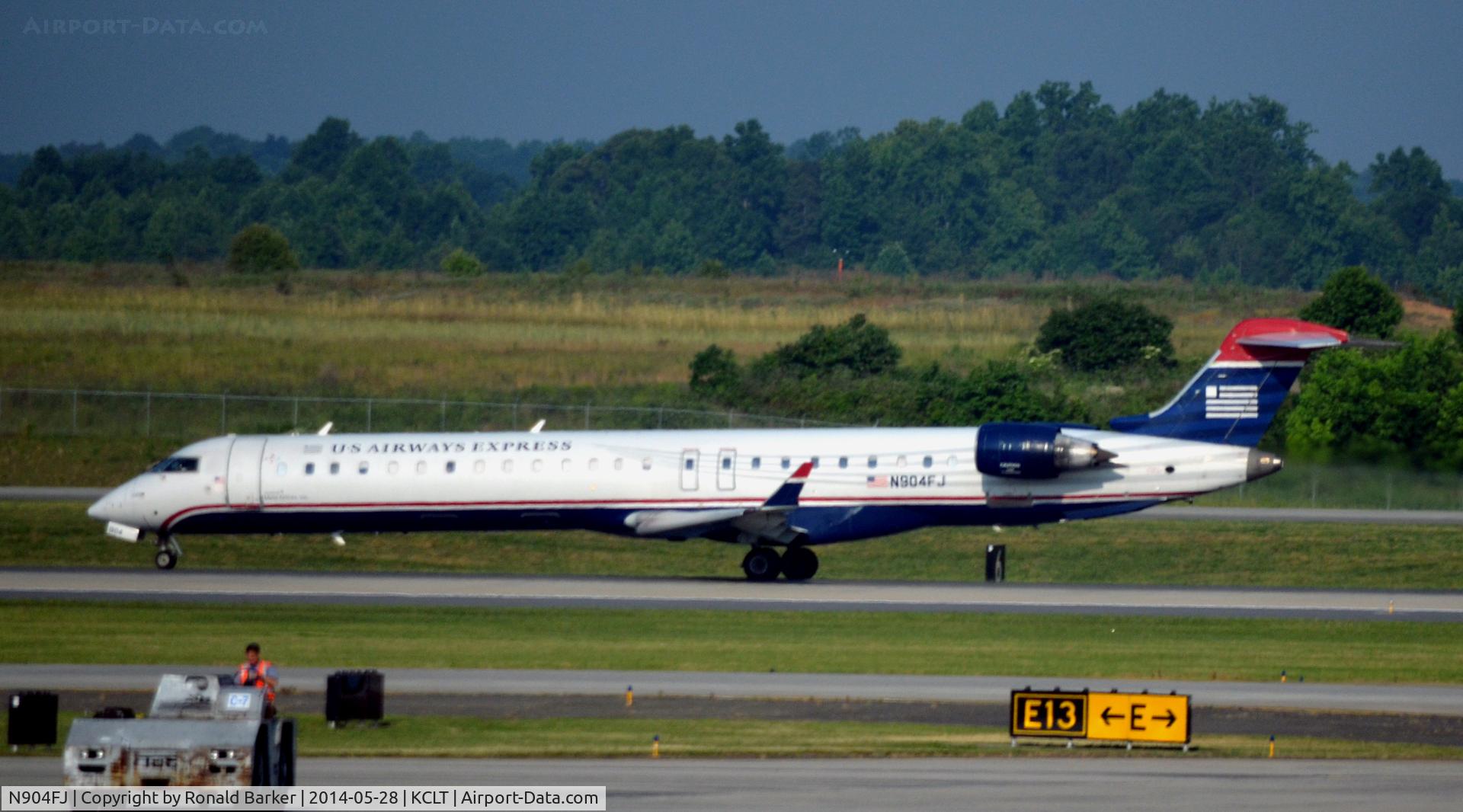 N904FJ, 2003 Bombardier CRJ-900ER (CL-600-2D24) C/N 15004, Taxi CLT