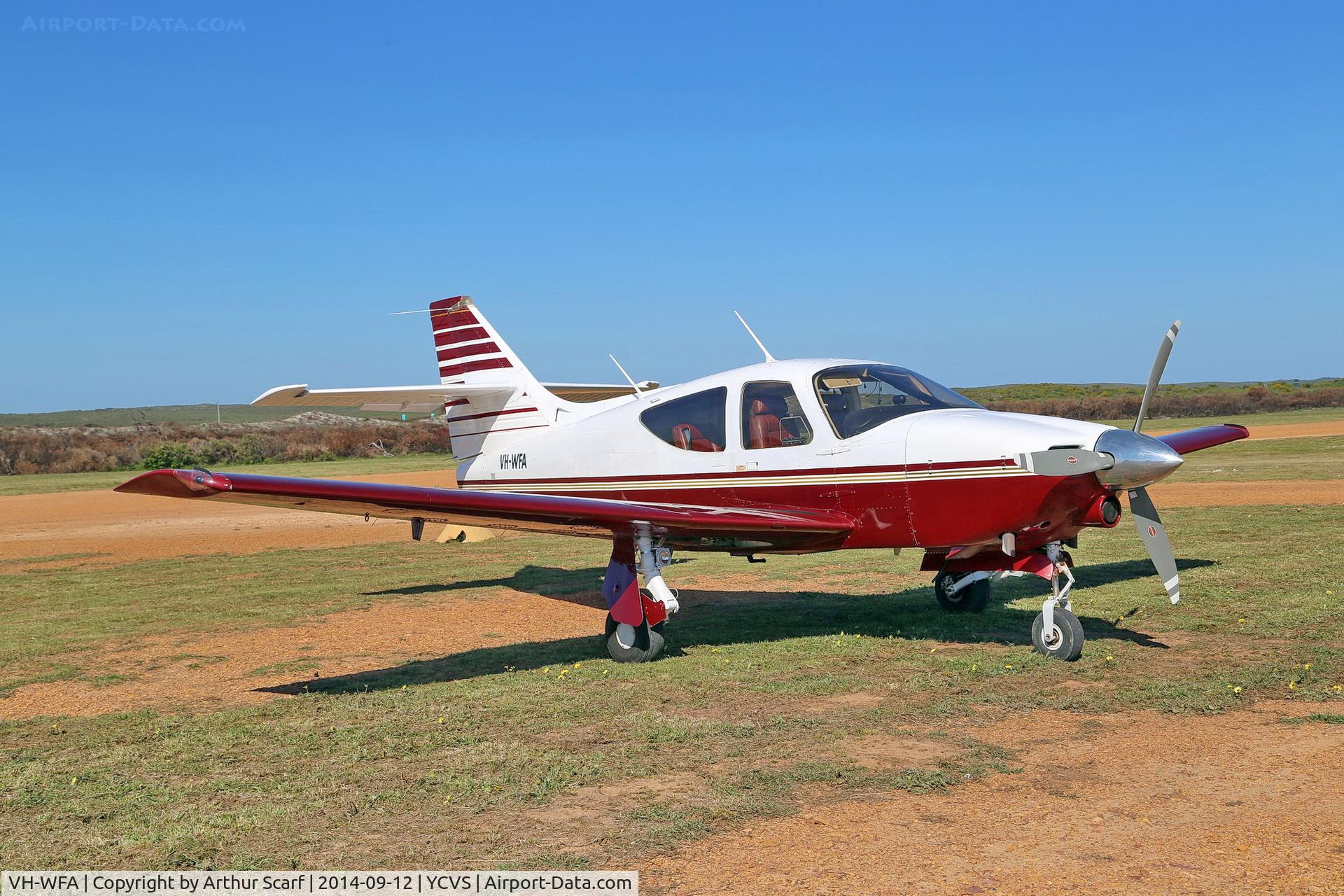 VH-WFA, 1977 Rockwell Commander 114 C/N 14252, Cervantes Airport WA. Cessna 182 Association of Australia fly in 2014.