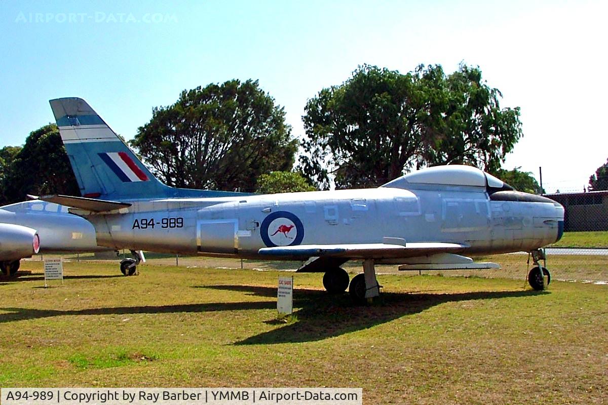 A94-989, Commonwealth CA-27 Sabre Mk30 C/N CA27-89, Commonwealth Aircraft CA-27 Mk.32 Sabre [CA27-89] (Australian National Air Museum)  Melbourne-Moorabbin~VH 21/03/2007
