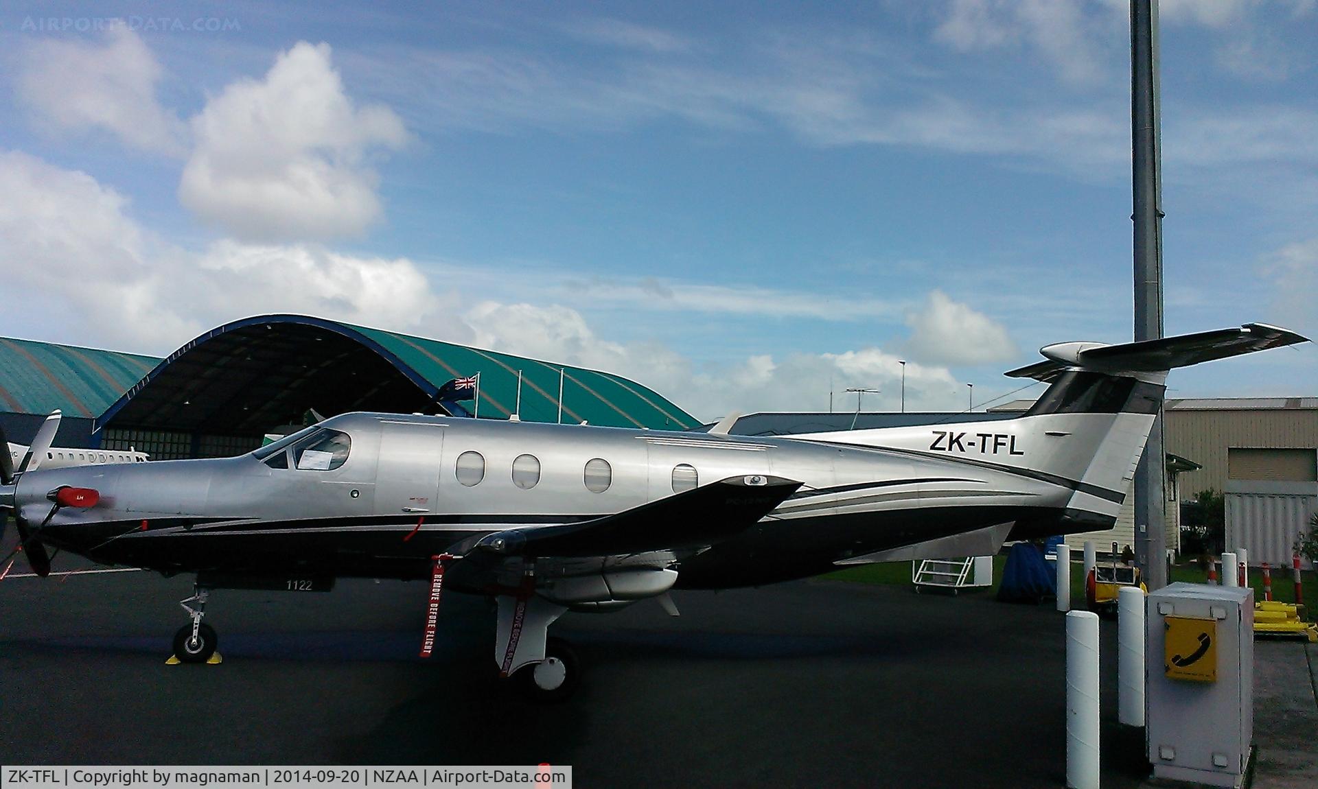 ZK-TFL, 2009 Pilatus PC-12/47E C/N 1122, at AKL not far from home base of springford