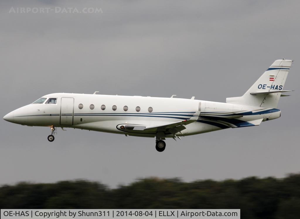 OE-HAS, 2009 Israel Aerospace Industries Gulfstream 200 C/N 206, Landing rwy 24