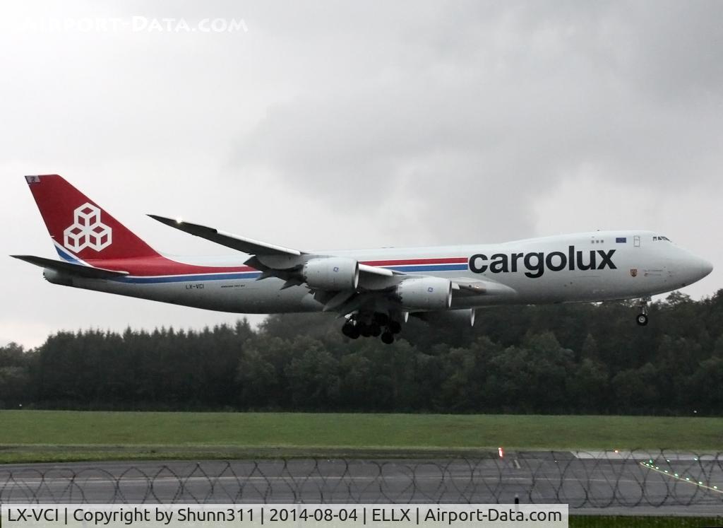 LX-VCI, 2013 Boeing 747-8R7F C/N 35822, Landing rwy 24