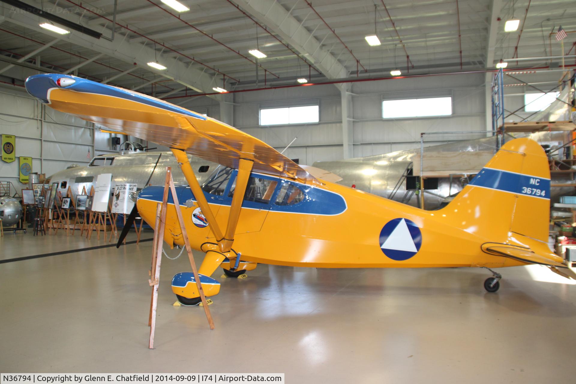 N36794, 1941 Stinson 10A C/N 8094, At the Champaign Aviation Museum, Urbana, OH