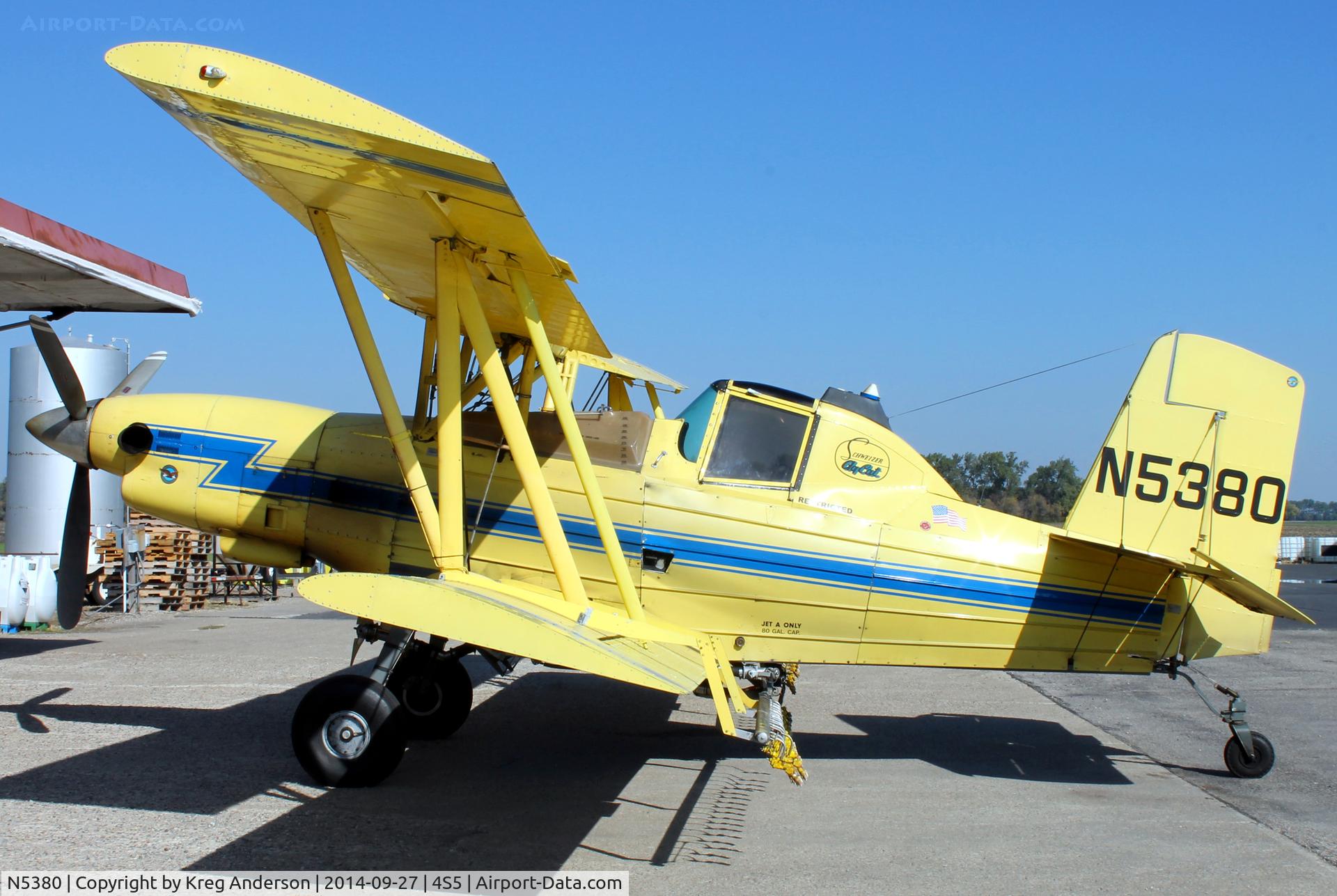 N5380, 1973 Grumman-Schweizer G-164A C/N 1144, Grumman G-164A Agcat on the ramp in St. Thomas, ND.