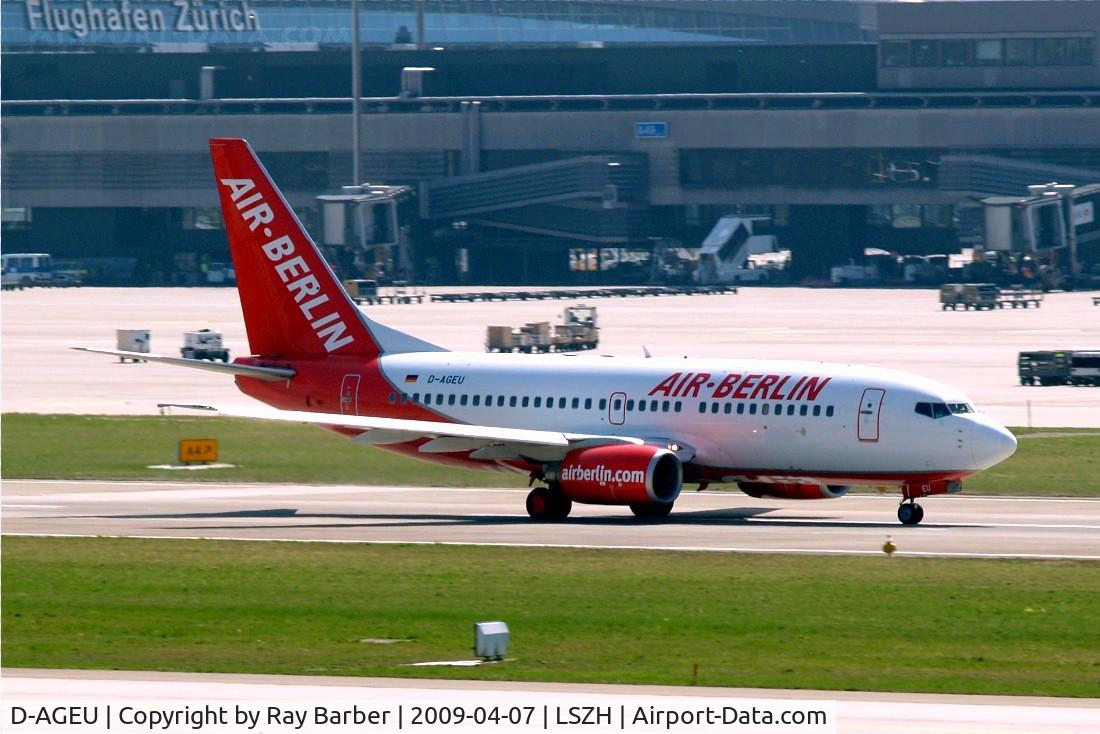 D-AGEU, 1998 Boeing 737-75B C/N 28104, Boeing 737-75B [28104] (Air Berlin) Zurich~HB  07/04/2009