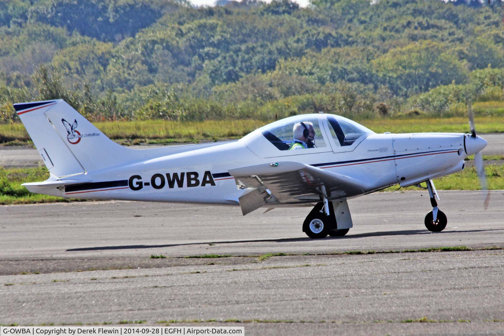G-OWBA, 2013 Alpi Aviation Pioneer 300 C/N LAA 330-15155, Visiting Pioneer, seen taxxing prior to taking off from runway 28 at EGFH.