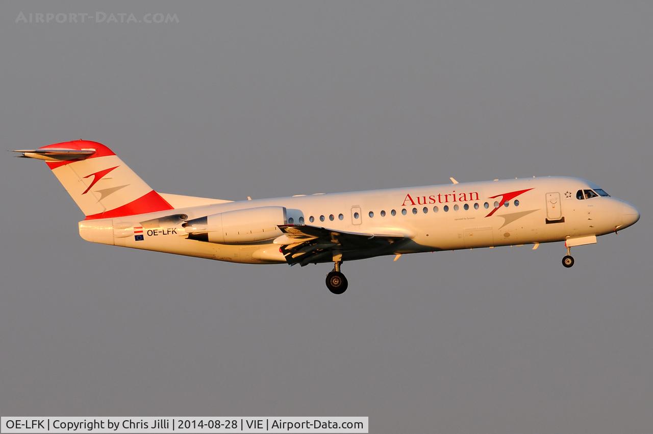 OE-LFK, 1995 Fokker 70 (F-28-0070) C/N 11555, Austrian Airlines