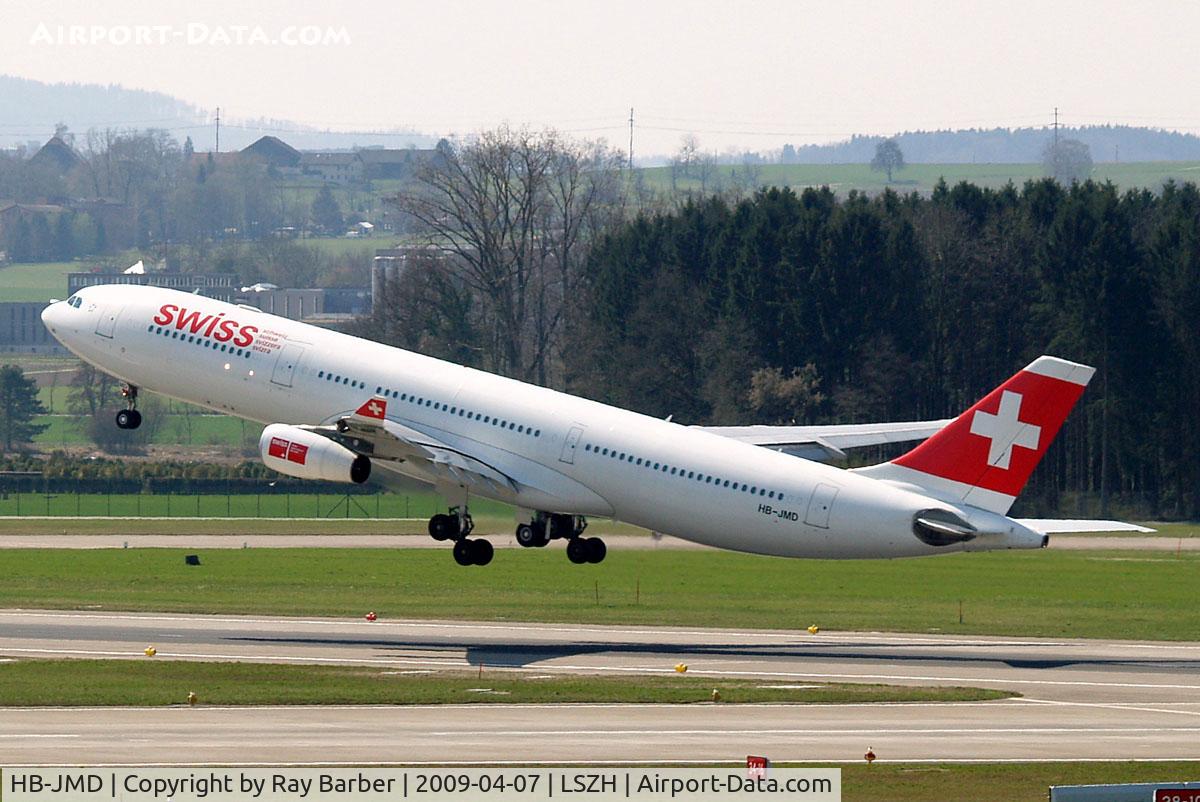 HB-JMD, 2003 Airbus A340-313 C/N 556, Airbus A340-313X [556] (Swiss International Air Lines) Zurich~HB 07/04/2009