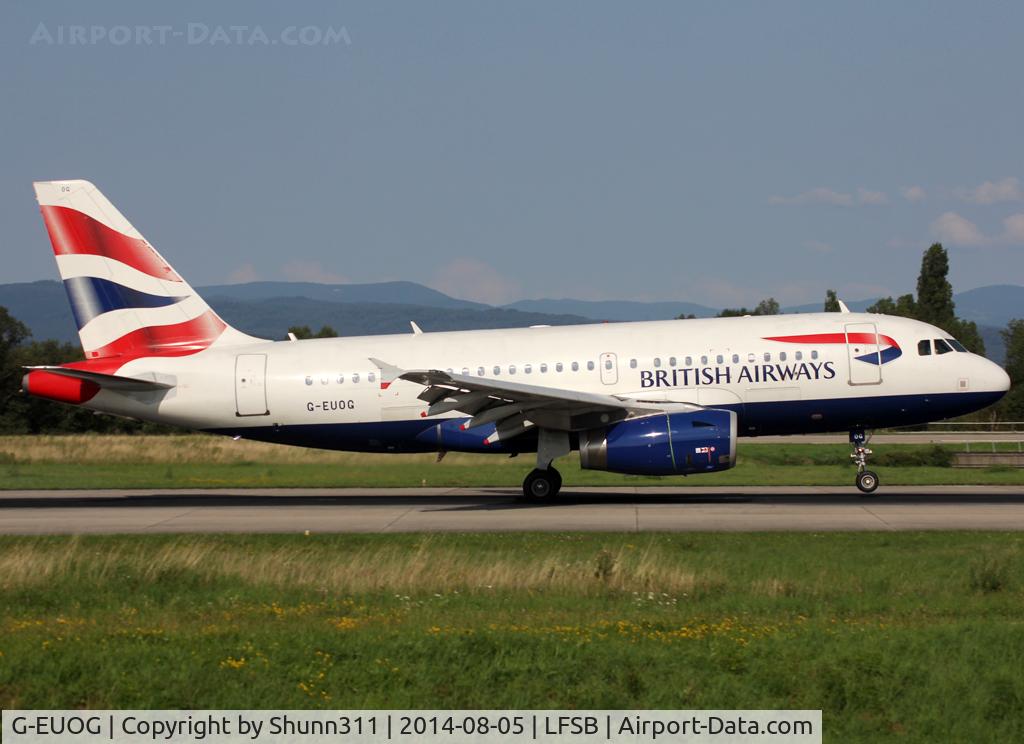 G-EUOG, 2001 Airbus A319-131 C/N 1594, Landing rwy 16