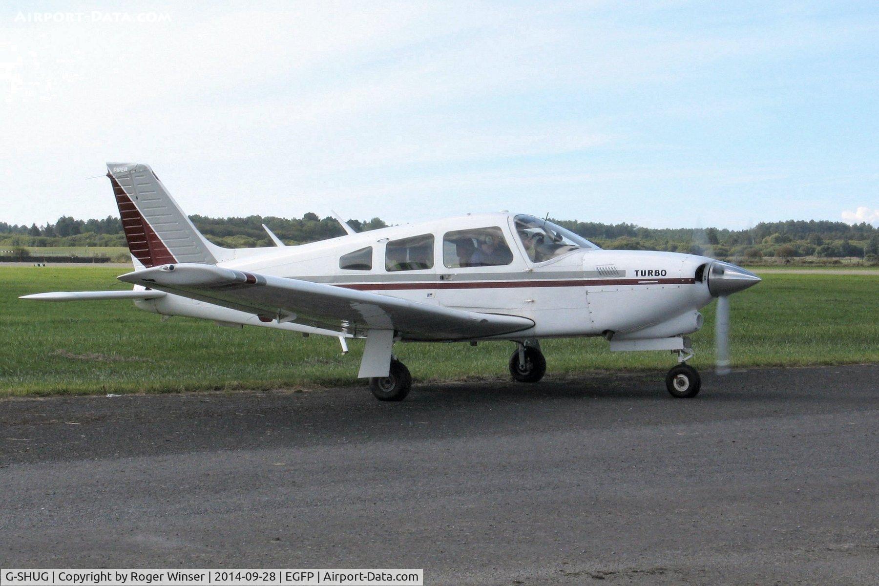 G-SHUG, 1977 Piper PA-28R-201T Cherokee Arrow III C/N 28R-7703048, Visiting Turbo Cherokee Arrow III.