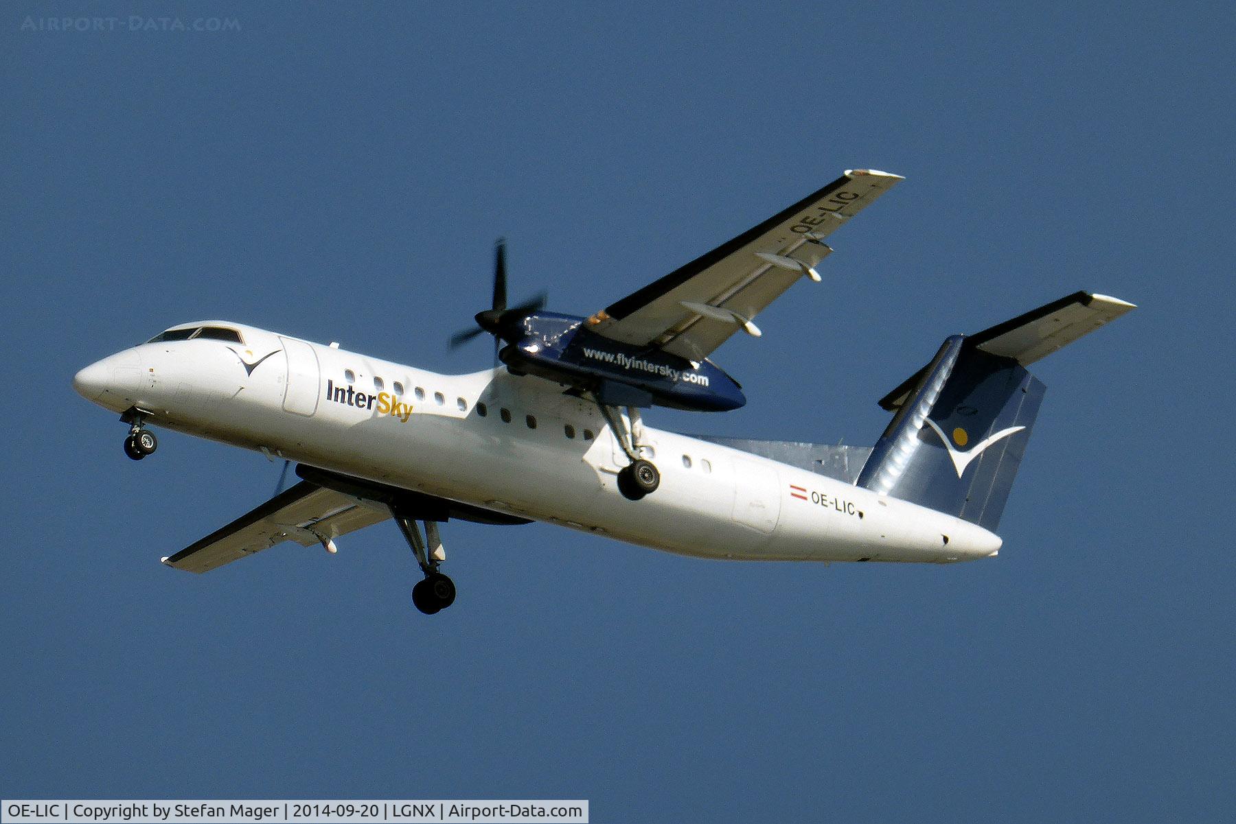OE-LIC, 1997 De Havilland Canada DHC-8-314 Dash 8 C/N 503, Intersky Dash 8-300 arriving at Naxos coming from Graz