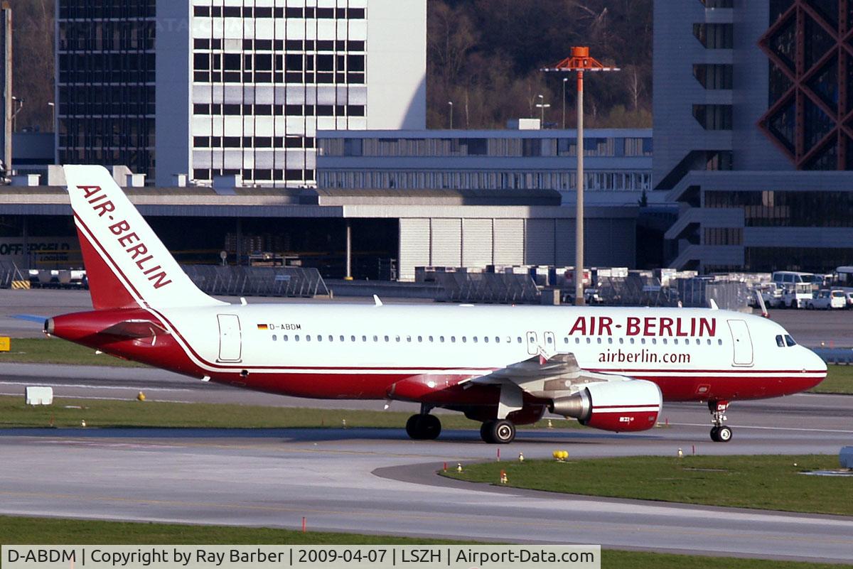 D-ABDM, 2006 Airbus A320-214 C/N 3006, Airbus A320-214 [3006] (Air Berlin) Zurich~HB 07/04/2009