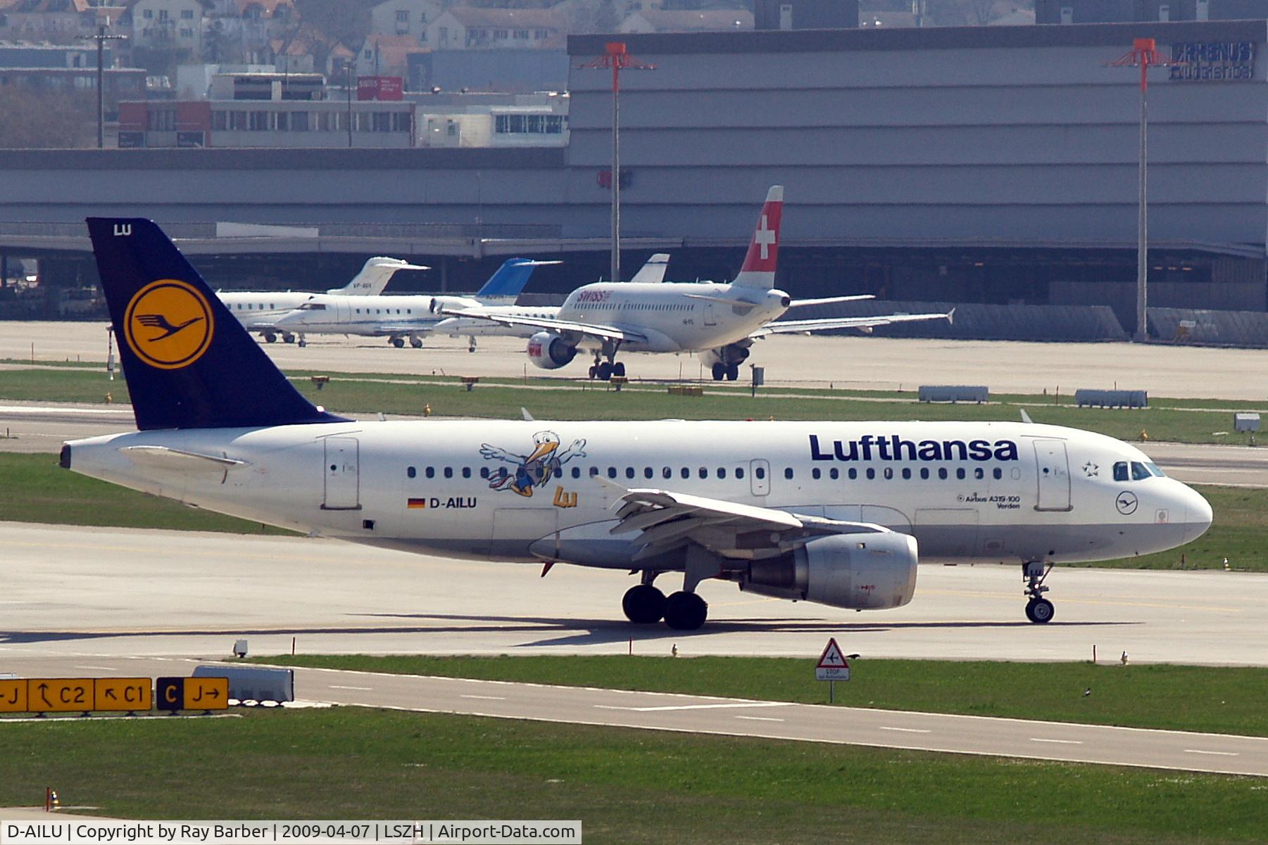 D-AILU, 1997 Airbus A319-114 C/N 744, Airbus A319-114 [0744] (Lufthansa) Zurich~HB 07/04/2009