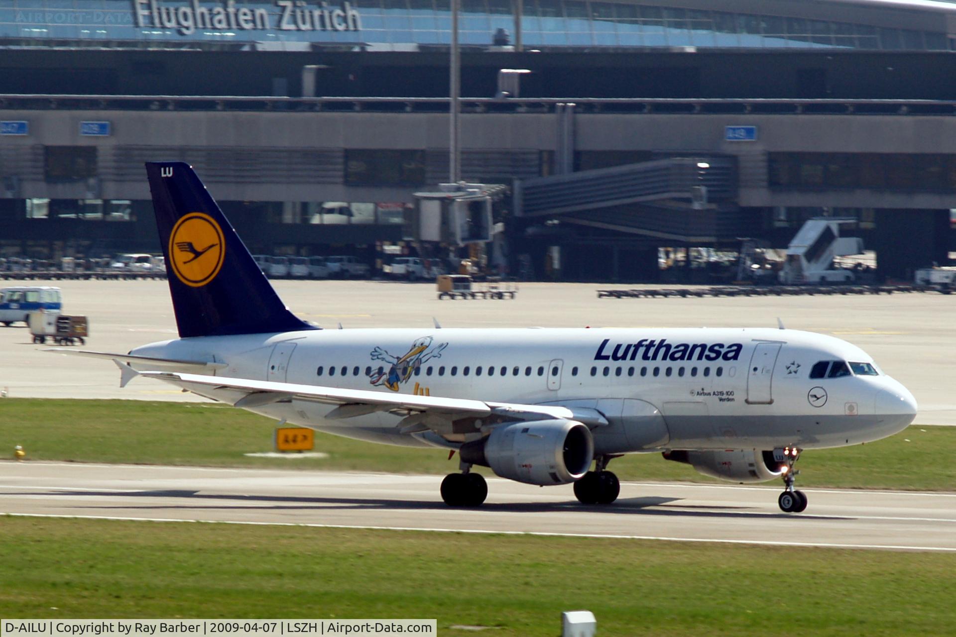 D-AILU, 1997 Airbus A319-114 C/N 744, Airbus A319-114 [0744] (Lufthansa) Zurich~HB 07/04/2009