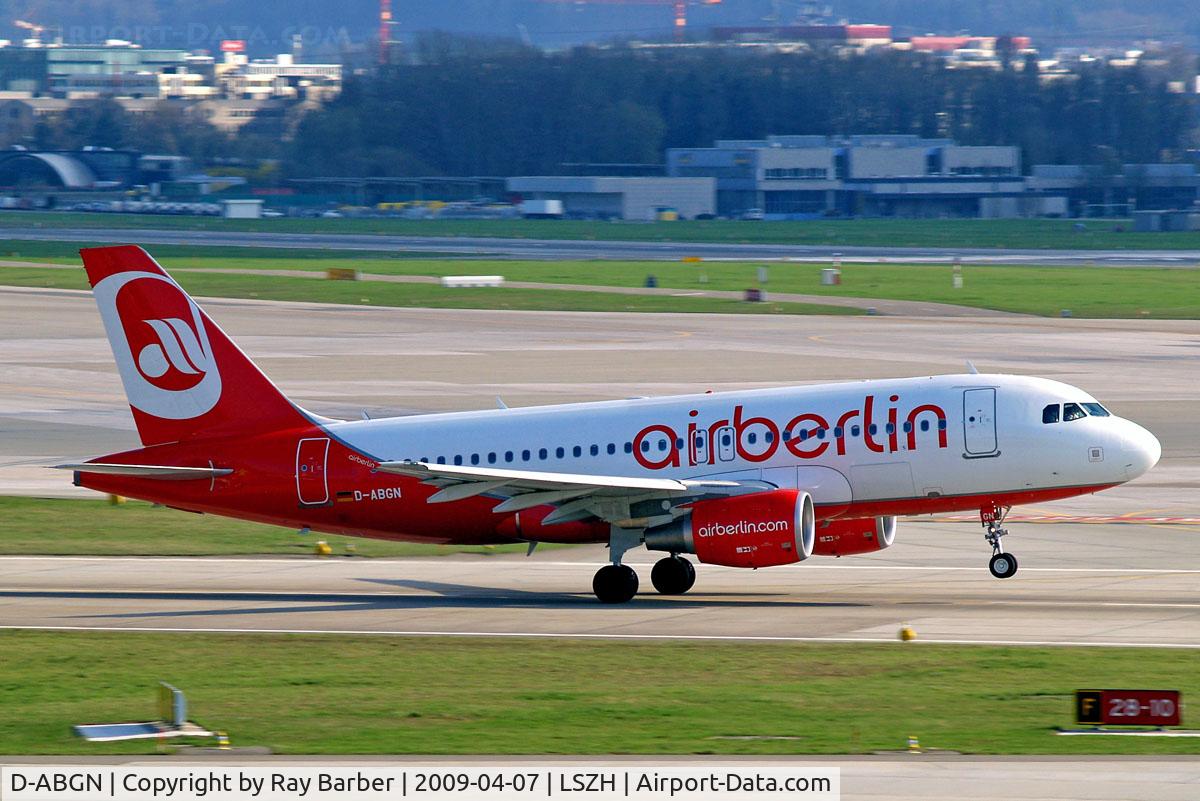 D-ABGN, 2008 Airbus A319-112 C/N 3661, Airbus A319-112 [3661] (Air Berlin) Zurich~HB 07/04/2009