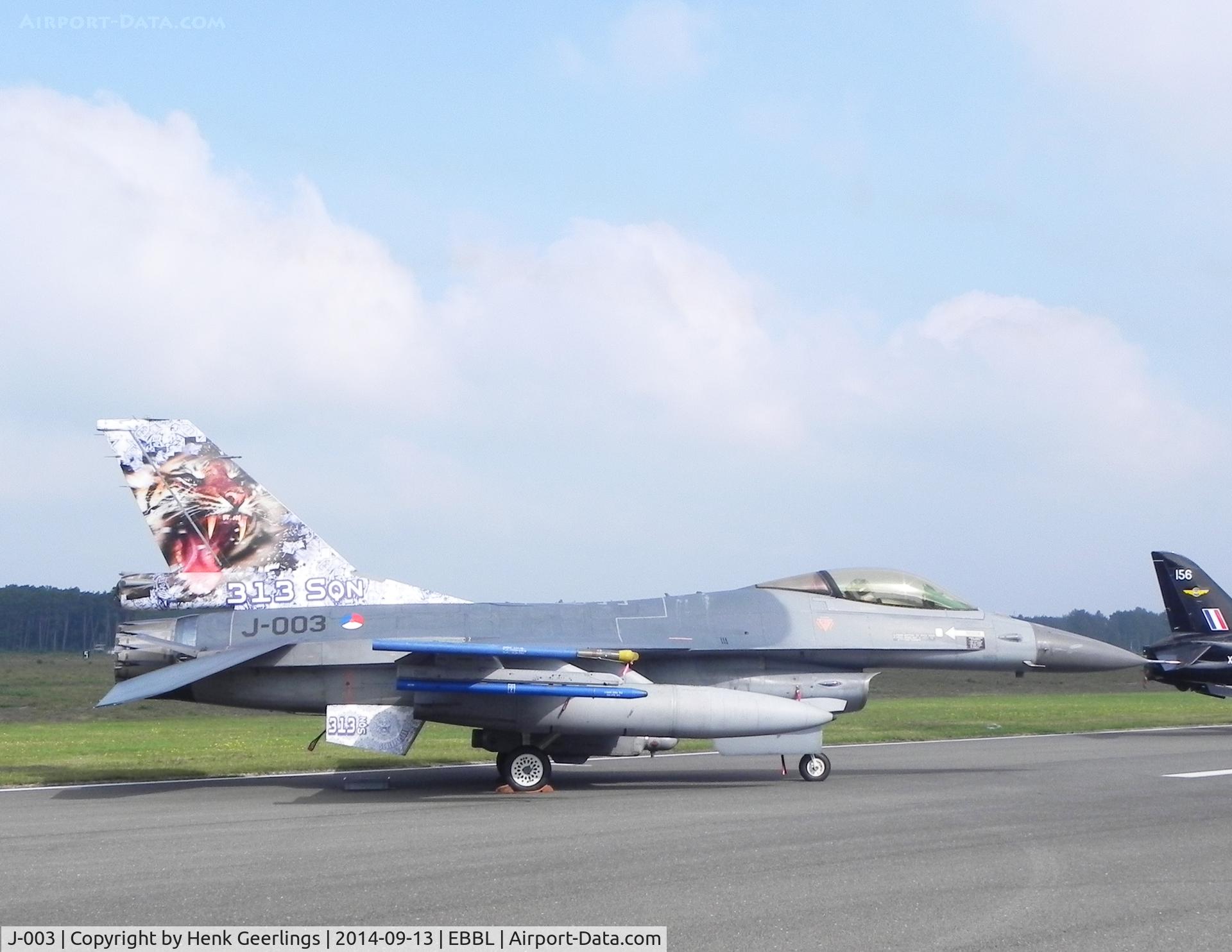 J-003, Fokker F-16AM Fighting Falcon C/N 6D-159, Belgian AF Days , Tiger Tail