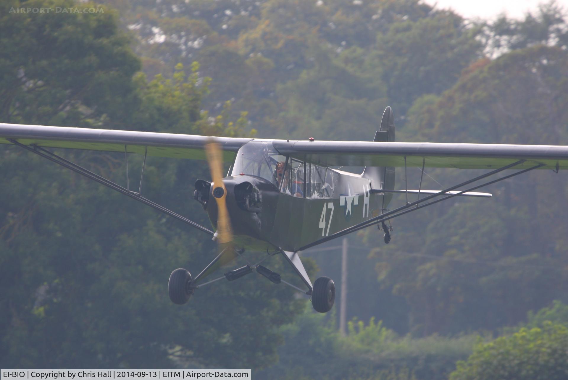 EI-BIO, 1945 Piper L-4J Grasshopper (J3C-65D) C/N 12657, at the Trim airfield fly in, County Meath, Ireland
