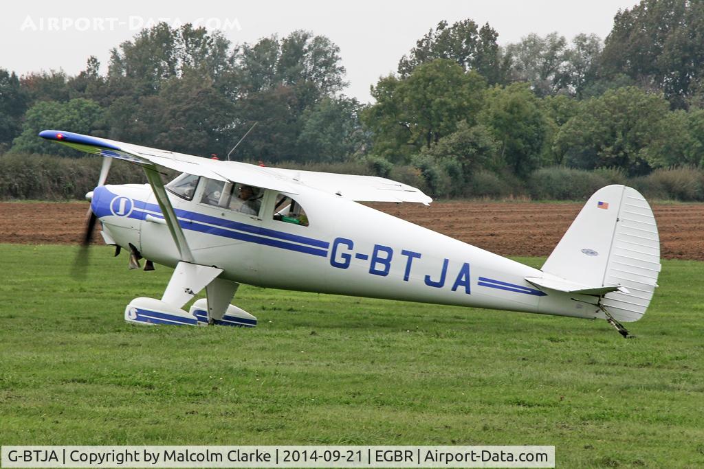 G-BTJA, 1947 Luscombe 8E Silvaire C/N 5037, Luscombe 8E at the Real Aeroplane Club's Helicopter Fly-In, Breighton Airfield, North Yorkshire, September 21st 2014.