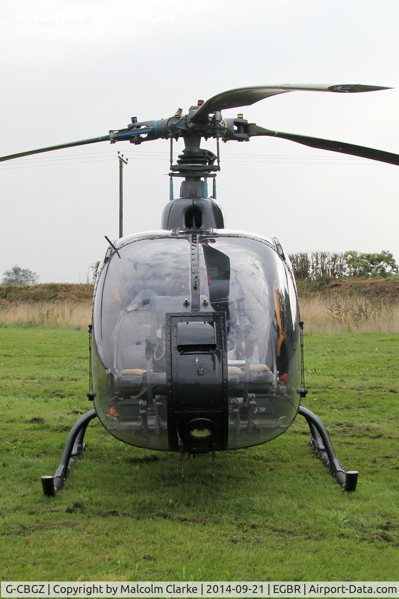 G-CBGZ, 1982 Westland SA-341C Gazelle HT2 C/N 1915, Westland SA-341C Gazelle HT2 at the Real Aeroplane Club's Helicopter Fly-In, Breighton Airfield, North Yorkshire, September 21st 2014.