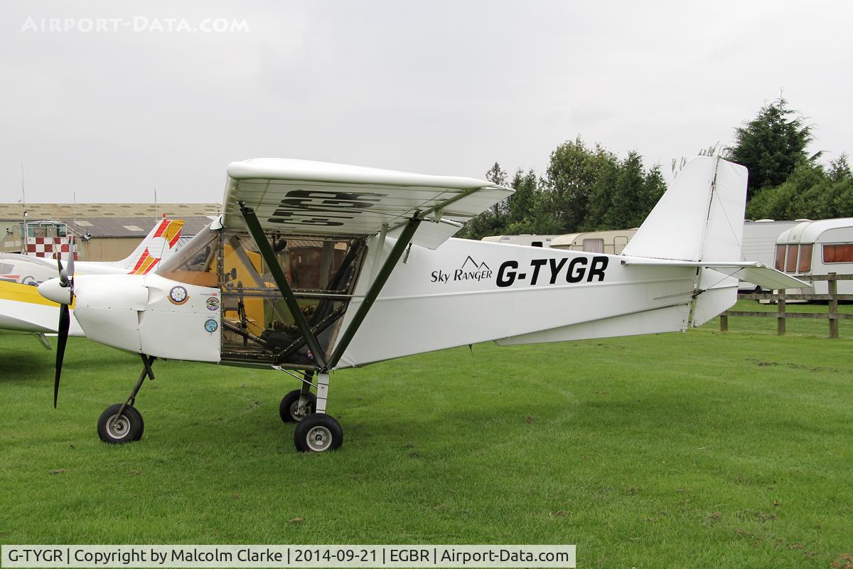 G-TYGR, 2007 Best Off Skyranger 912S(1) C/N BMAA/HB/420, Skyranger 912S(1) at the Real Aeroplane Club's Helicopter Fly-In, Breighton Airfield, North Yorkshire, September 21st 2014.