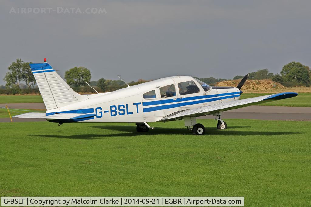 G-BSLT, 1980 Piper PA-28-161 Cherokee Warrior II C/N 28-8016303, Piper PA-28-161 at the Real Aeroplane Club's Helicopter Fly-In, Breighton Airfield, North Yorkshire, September 21st 2014.