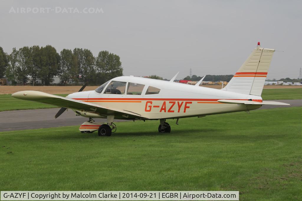 G-AZYF, 1968 Piper PA-28-180 Cherokee C/N 28-5227, Piper PA-28-180 Cherokee at the Real Aeroplane Club's Helicopter Fly-In, Breighton Airfield, North Yorkshire, September 21st 2014.