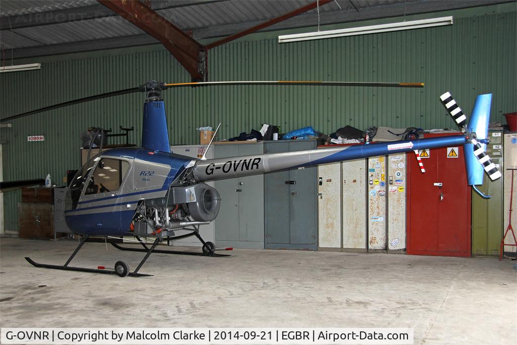 G-OVNR, 1990 Robinson R22 Beta C/N 1634, Robinson R22 Beta at the Real Aeroplane Club's Helicopter Fly-In, Breighton Airfield, North Yorkshire, September 21st 2014.
