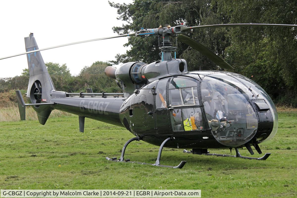 G-CBGZ, 1982 Westland SA-341C Gazelle HT2 C/N 1915, Westland SA-341C Gazelle HT2 at the Real Aeroplane Club's Helicopter Fly-In, Breighton Airfield, North Yorkshire, September 21st 2014.