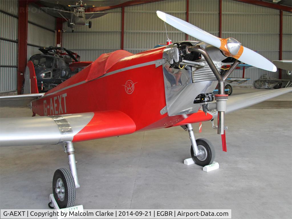 G-AEXT, 1937 Dart Kitten II C/N 123, Dart Kitten II at the Real Aeroplane Club's Helicopter Fly-In, Breighton Airfield, North Yorkshire, September 21st 2014.