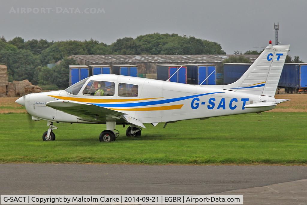 G-SACT, 1988 Piper PA-28-161 Cadet C/N 2841048, Piper PA-28-161 at the Real Aeroplane Club's Helicopter Fly-In, Breighton Airfield, North Yorkshire, September 21st 2014.