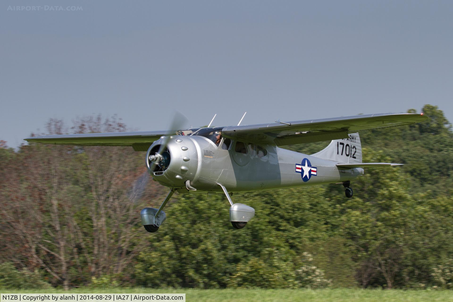 N1ZB, 1951 Cessna LC-126C C/N 7855, Landing at Antique Airfield, Blakesburg