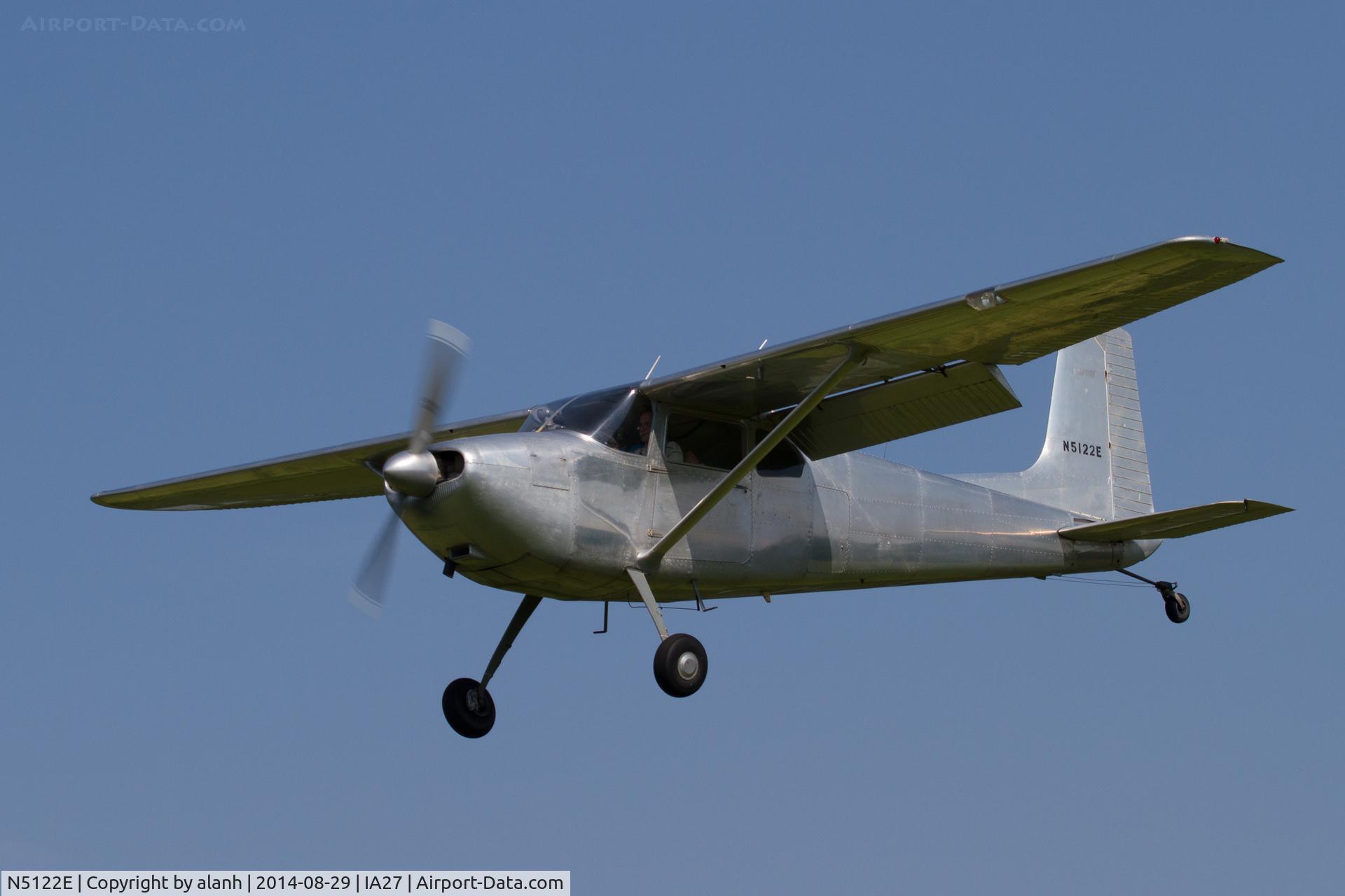 N5122E, 1959 Cessna 180B C/N 50422, Landing at Antique Airfield, Blakesburg