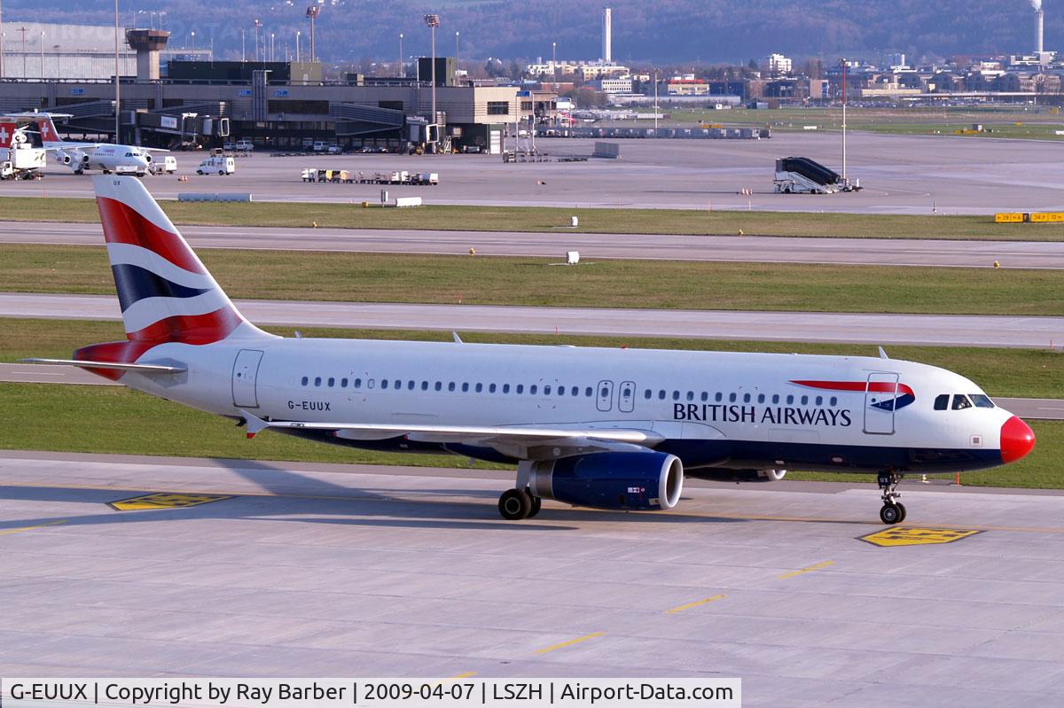 G-EUUX, 2008 Airbus A320-232 C/N 3550, Airbus A320-232 [3550] (British Airways) Zurich~HB 07/04/2009