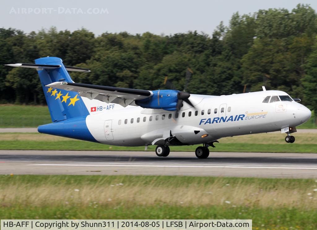 HB-AFF, 1991 ATR 42-320 C/N 264, Landing rwy 16 with blue engines c/s