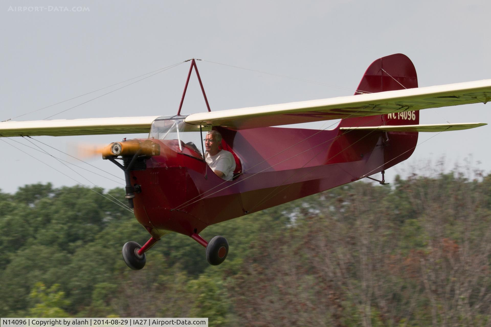 N14096, 1934 Aeronca C-3 C/N A-403, Landing at Antique Airfield, Blakesburg