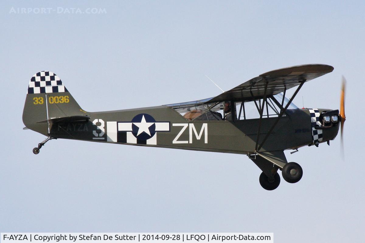 F-AYZA, 1943 Piper L-4H Grasshopper (J3C-65D) C/N 11327, Fly-in 2014.