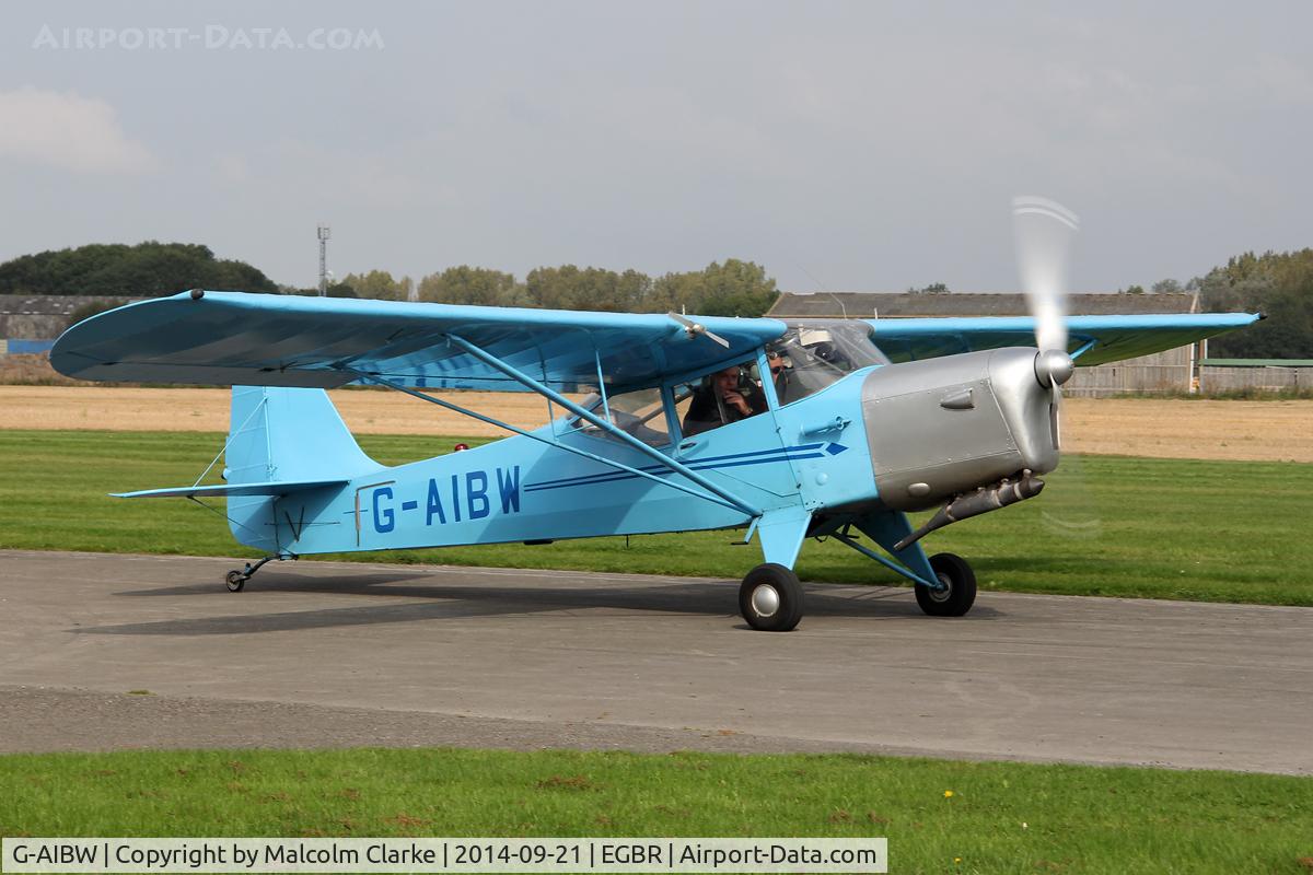 G-AIBW, 1946 Auster J-1N Alpha C/N 2158, Auster J-1N Alpha at the Real Aeroplane Club's Helicopter Fly-In, Breighton Airfield, North Yorkshire, September 21st 2014.