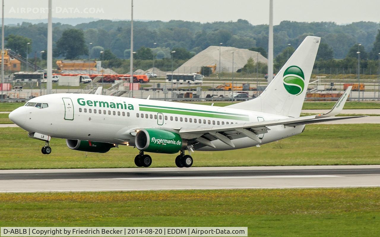 D-ABLB, 2008 Boeing 737-76J C/N 36115, moments prior touchdown