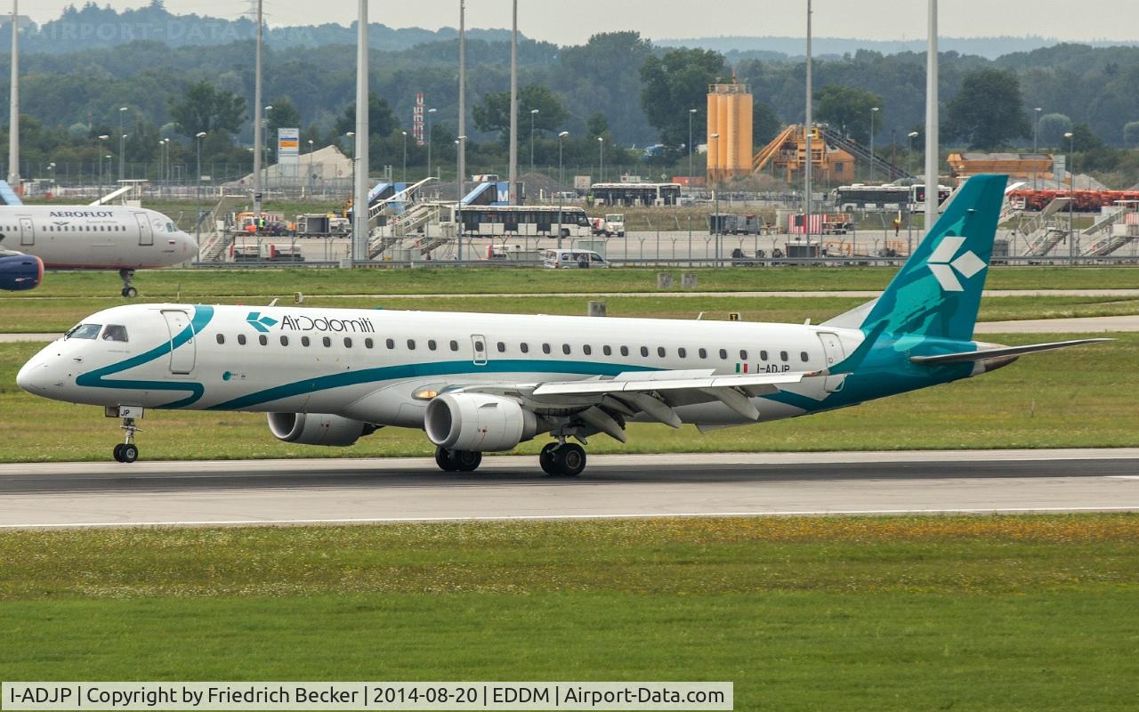 I-ADJP, 2012 Embraer 195LR (ERJ-190-200LR) C/N 19000578, decelerating after touchdown