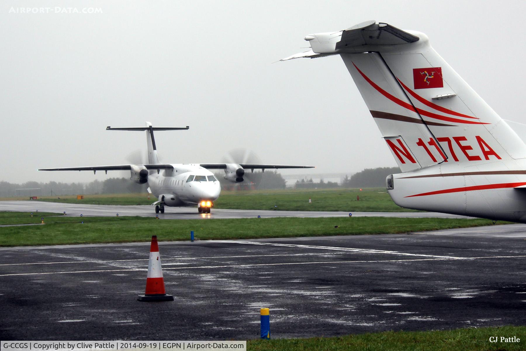 G-CCGS, 1998 Dornier 328-100 C/N 3101, Unmarked Flybe/Loganair Dornier undergoes engine taxi trials at Dundee